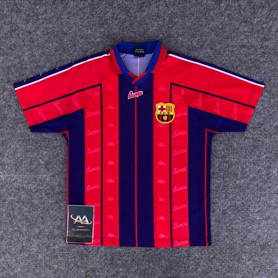 1996-97 FC Barcelona *PLAYER ISSUE* home jersey (#25 DE LA PEÑA) - XL