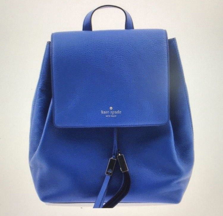 Kate Spade Wilder Grey backpack in cobalt blue, Women's Fashion, Bags