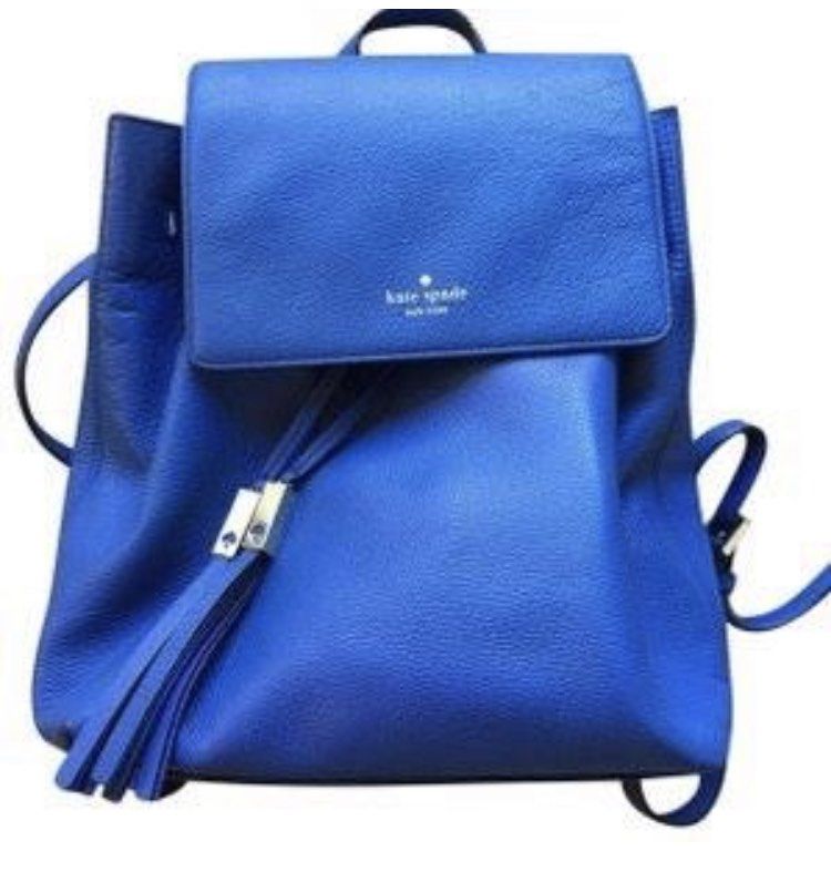 Kate Spade Wilder Grey backpack in cobalt blue, Women's Fashion, Bags