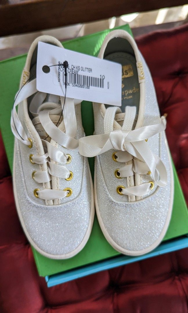 Keds x Kate Spade Champagne Glitter Shoes, Babies & Kids, Babies & Kids