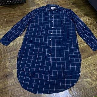 Kemeja biru navy Logo Jeans