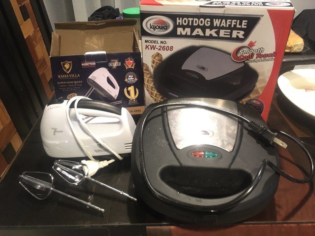 Kyowa Waffle maker with free mixer, Furniture & Home Living