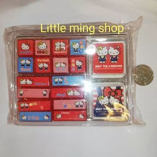 Licensed Sanrio Hello kitty Stamps & Stamp Pads Set RED