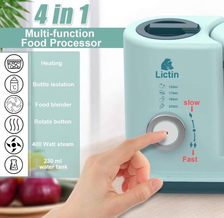 Lictin Baby Food Blender Steamer Baby Food Processor 4 in 1