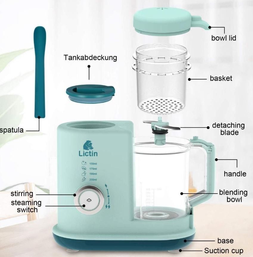Lictin Baby Food Blender Steamer Baby Food Processor 4 in 1