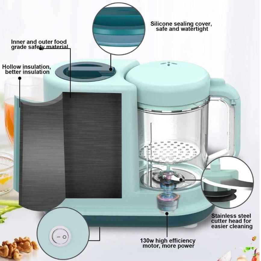 Lictin Baby Food Blender Steamer Baby Food Processor 4 in 1