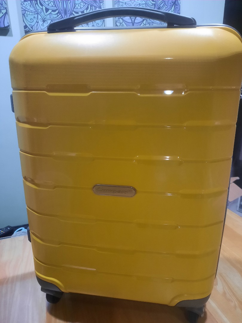LIKE NEW Compass Hand Carry Cabinsized Slim type small luggage yellow