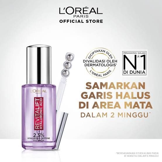 LOREAL Eye Serum Triple Roller Hyaluronic Acid, Kesehatan & Kecantikan, Kulit, Sabun & Tubuh di