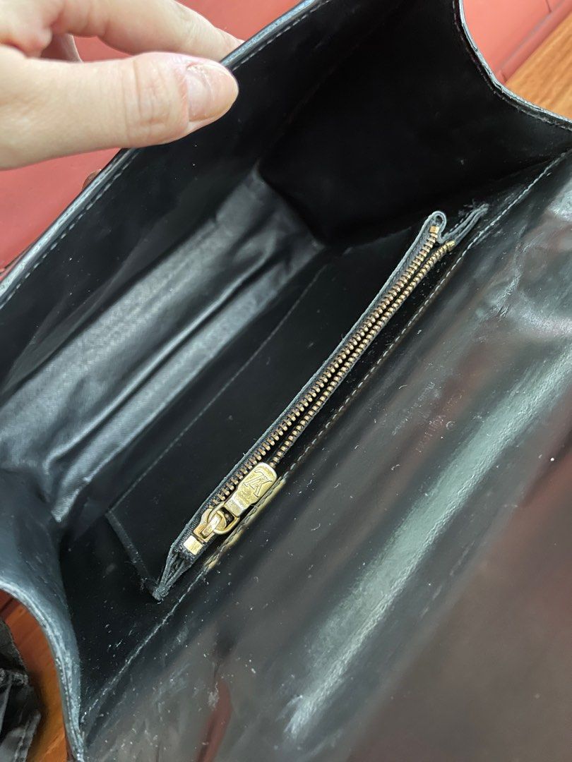 Louis Vuitton Black Epi Malesherbes Kelly Top Handle Bag Gold Hardware  SR1002