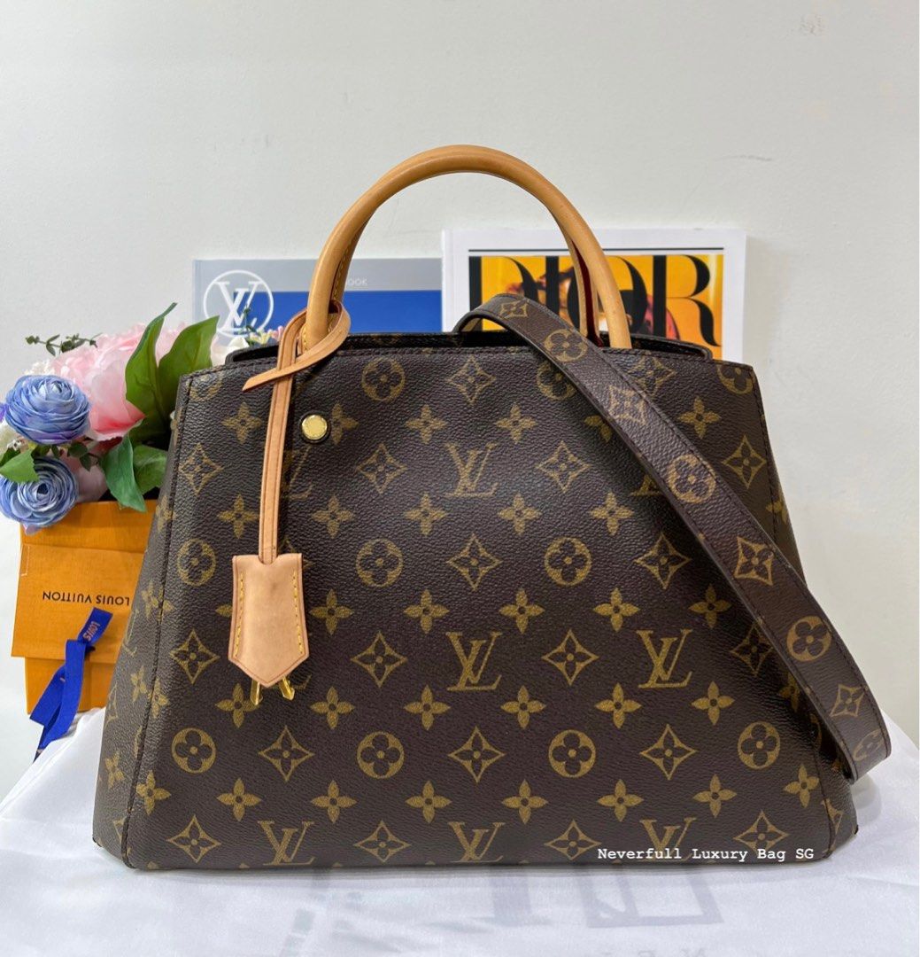 LV Montaigne MM bag in Noir, Luxury, Bags & Wallets on Carousell