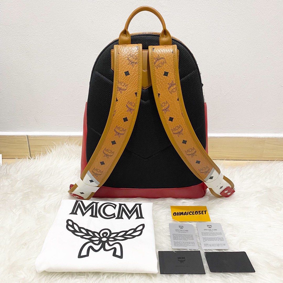 Mcm chevron visetos backpack hotsell