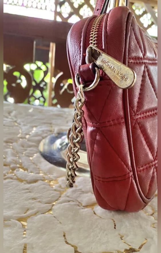 MICHAEL Michael Kors Ginny Quilted Leather Cross Body Camera Bag, Black