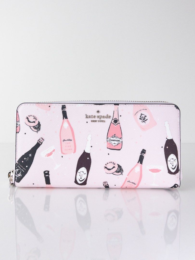 NEW KATE SPADE K4892 NEDA CONTINENTAL WALLET LAUREL WAY CHAMPAGNE PINK MULTI