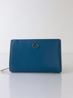 NEW KATE SPADE WLRU6082 MEDIUM BIFOLD WALLET ADEL DARK PEACOCK