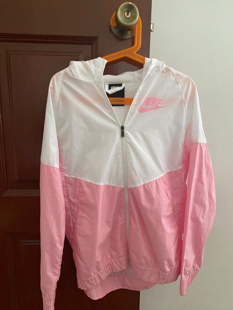 Nike windbreaker white pink