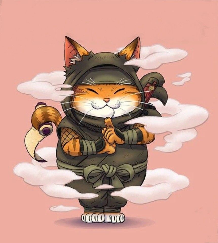 Ninja cat die cut /decal sticker, Car Accessories, Accessories on Carousell