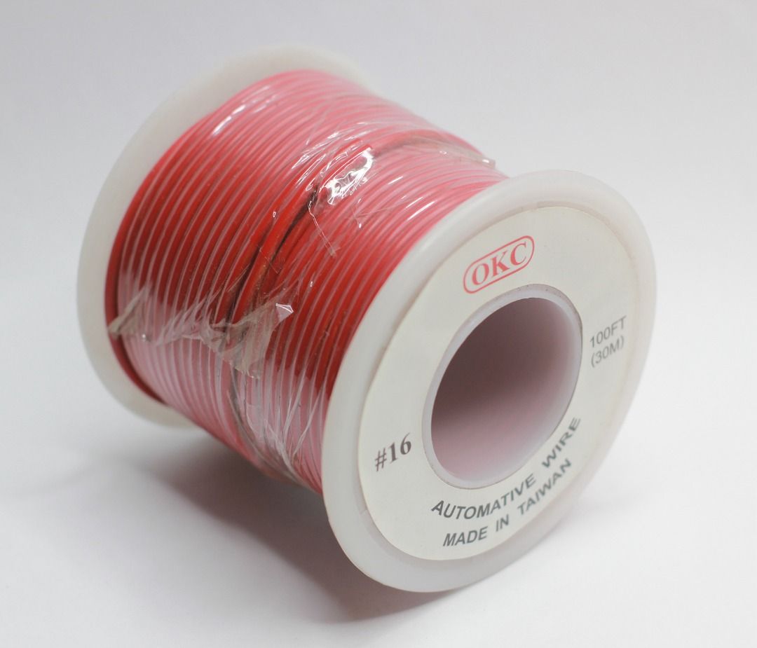 OKC AUTOWIRE #16 RED PURE COPPER, AUTO WIRE, BEST FOR WIRING OF YOUR ...