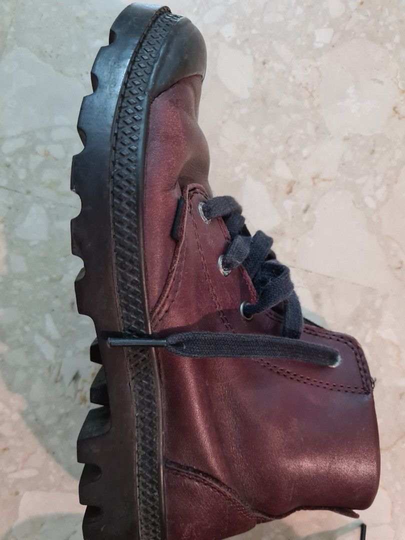 Maroon palladium boots best sale