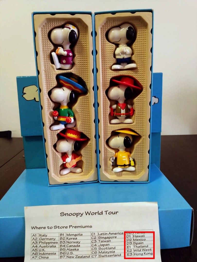 Peanuts Snoopy x McDonald's World Tour 1 & 2 figure box sets