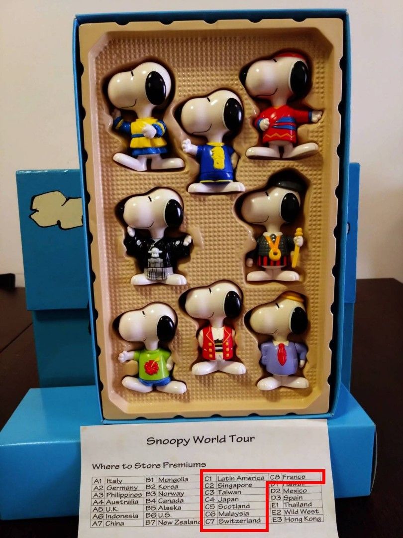 Peanuts Snoopy x McDonald's World Tour 1 & 2 figure box sets