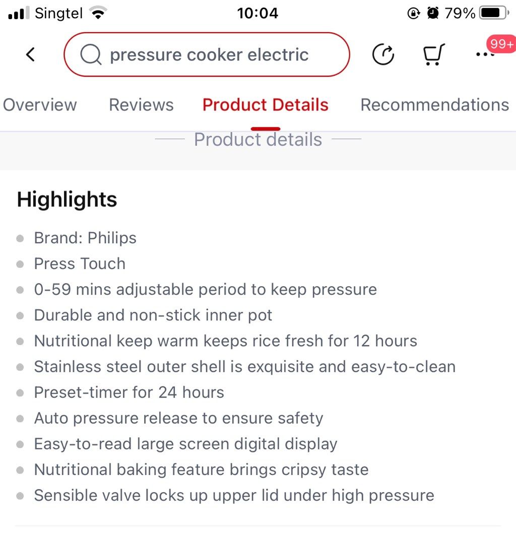Philips Viva Collection Electric Pressure Cooker (6L) HD2139/62, TV