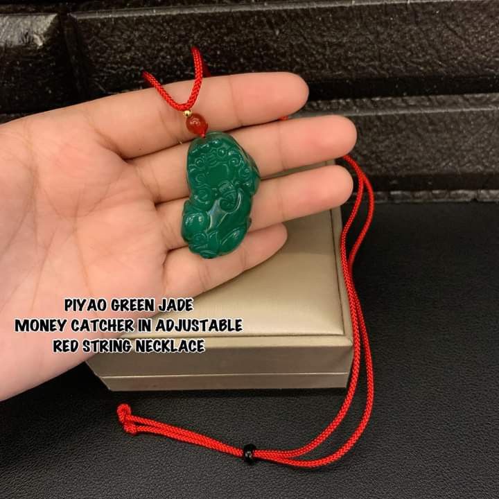 laugh Buddha natural green jadeite jade stone pendant,amulet red rope  necklace | eBay
