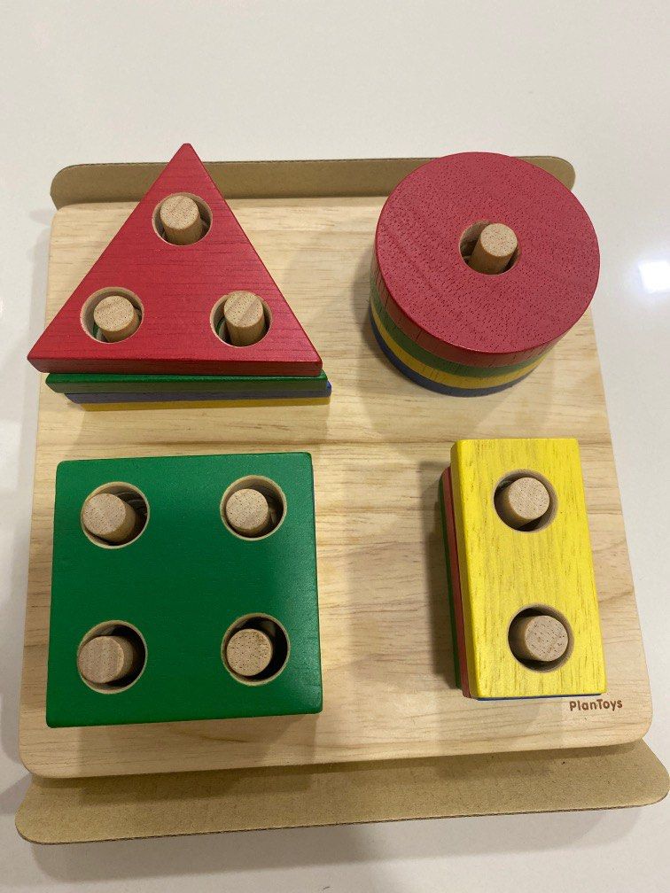 Plan toys Geometric sorting board, Babies & Kids, Infant Playtime on