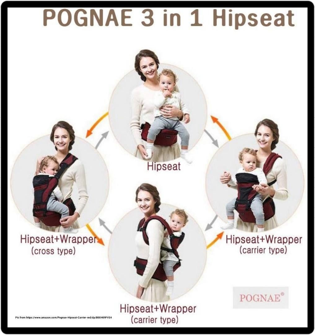 Pognae 3 in 1 Hipseat Baby Carrier in Denim (Made in Korea), Babies