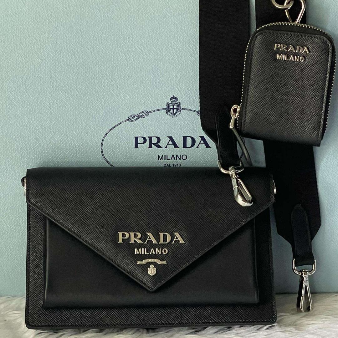 Prada saffiano deals envelope mini bag