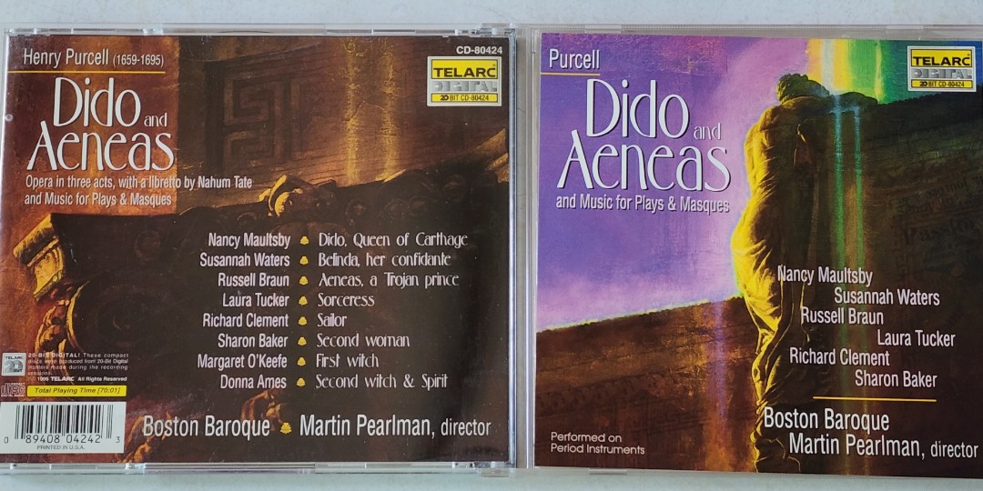 CDs　DVDs　on　Purcell　Boston　And　IN　Carousell　TELARC　Hobbies　CD,　Music　MADE　Media,　USA　Aeneas　Dido　Baroque　Pearlman　Toys,