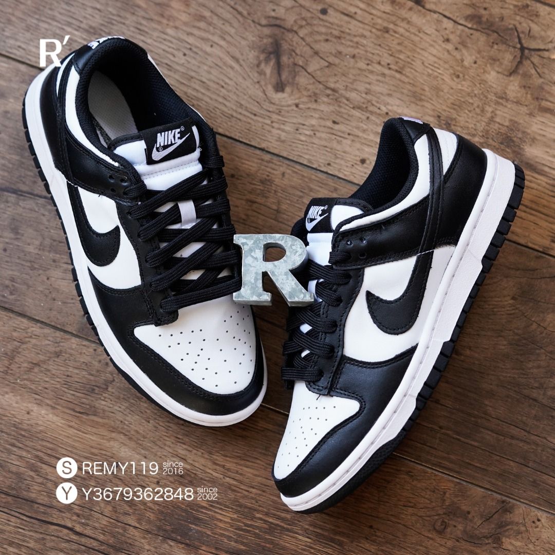 R'選物24cm Nike Dunk Low White Black Retro 女GS 黑白Panda 熊貓