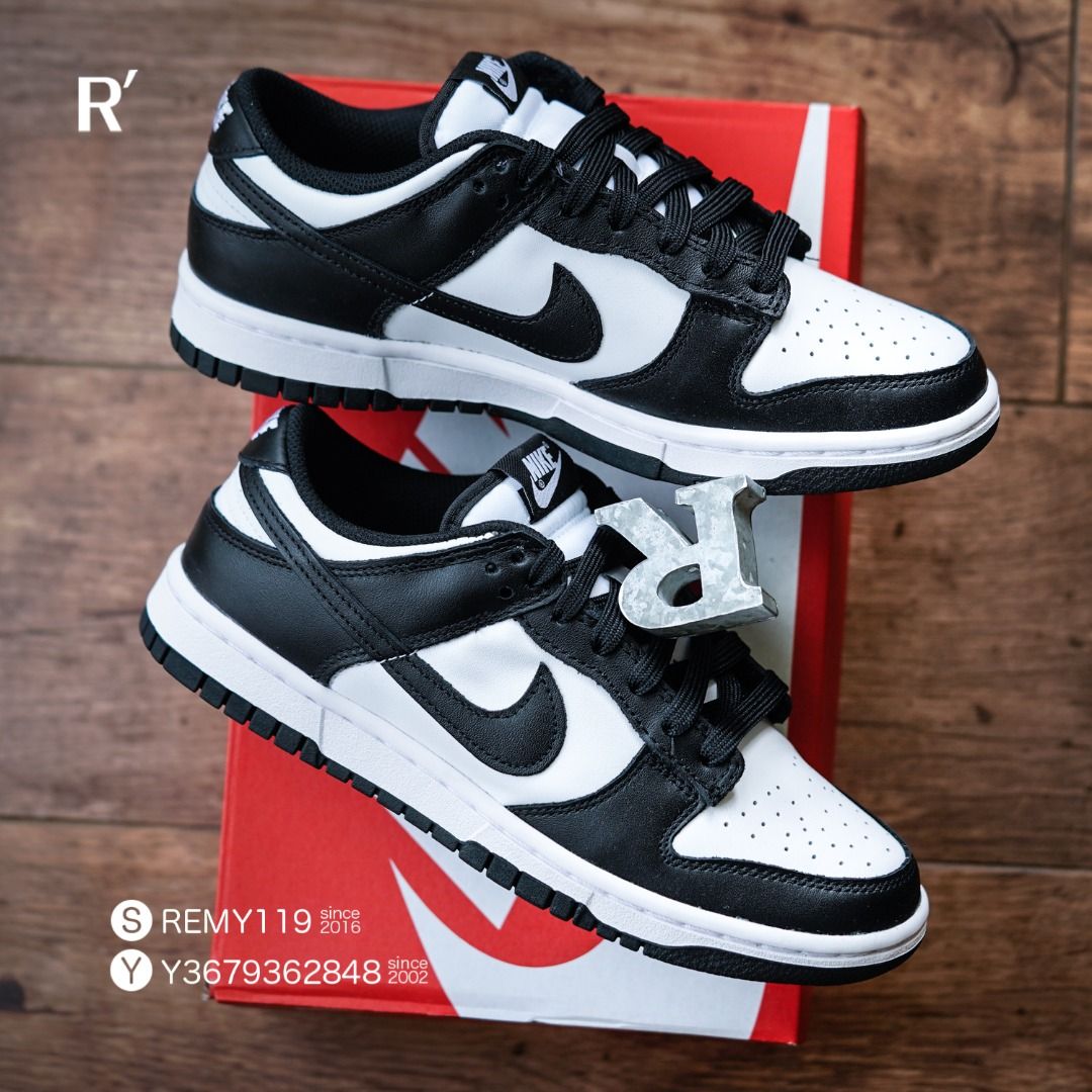 R'選物24cm Nike Dunk Low White Black Retro 女GS 黑白Panda 熊貓