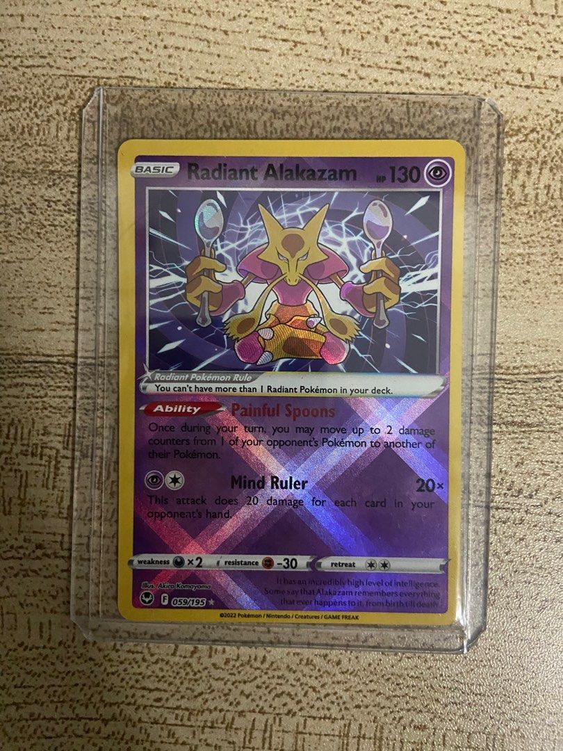Pokémon TCG Radiant Alakazam Silver Tempest 059/195 Holo Radiant Rare