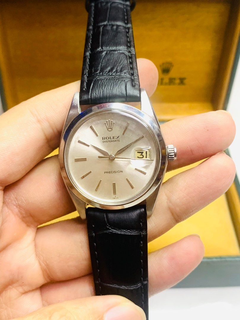 ROLEX Oyster Date 6694 Precision Original Silver Dial 34mm Watch