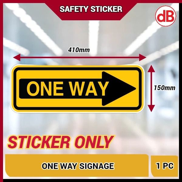 (SAFETY STICKER) (+ Board)Directional Sticker/One Way (410mm x 150mm)