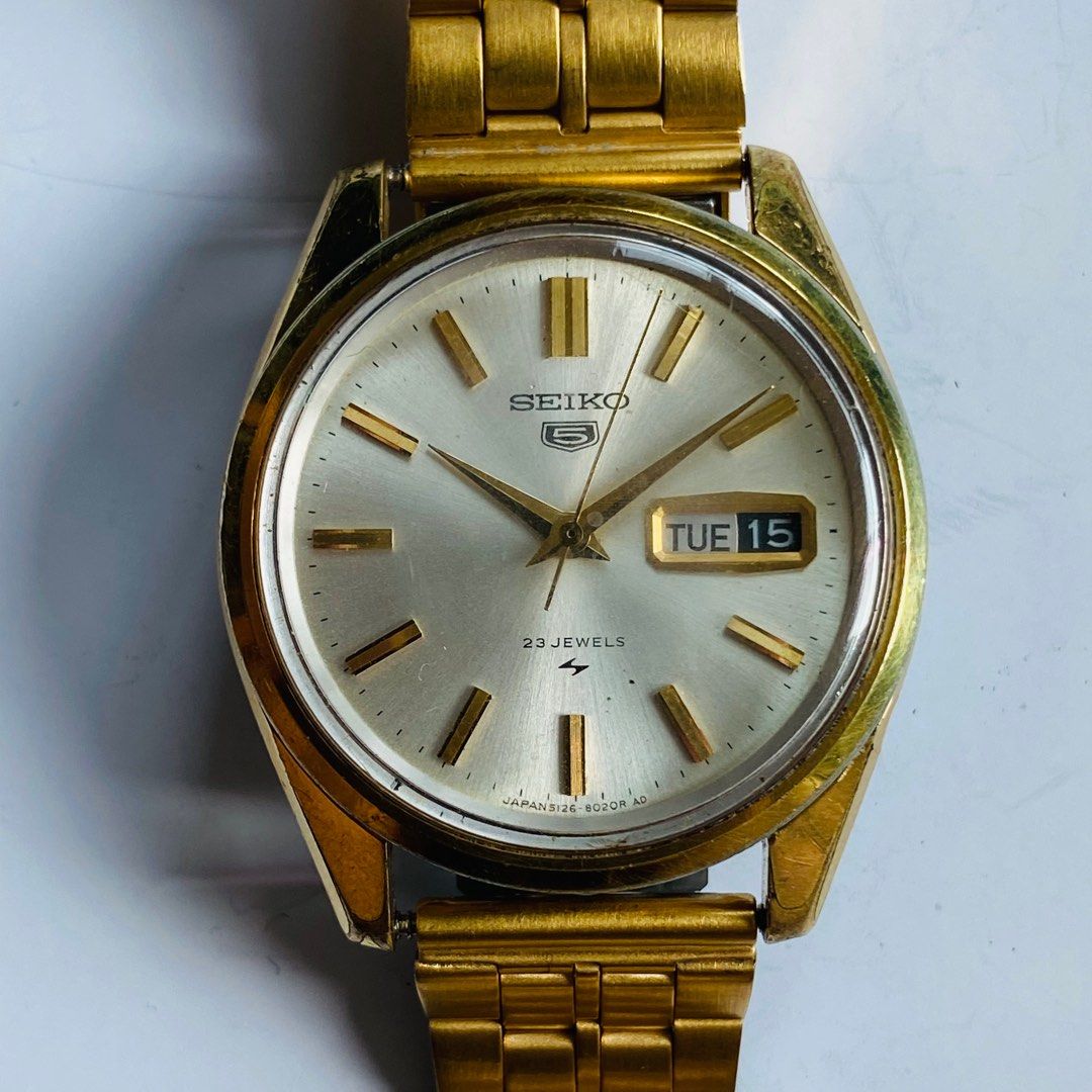 Seiko 5 23 Jewels 5126 8020 Fesyen Pria Jam Tangan di Carousell
