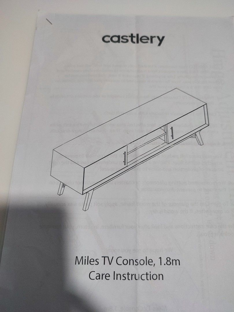 Solid Wood TV Console Casterly Miles, Furniture & Home Living