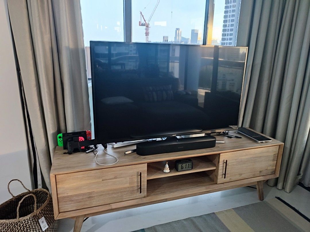 Solid Wood TV Console Casterly Miles, Furniture & Home Living