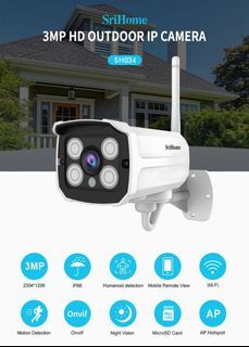 SRICAM SriHome SH024 Wifi CCTV Camera H.264 1080P 2MP Night Vision Onvif Waterproof Outdoor IP Camera