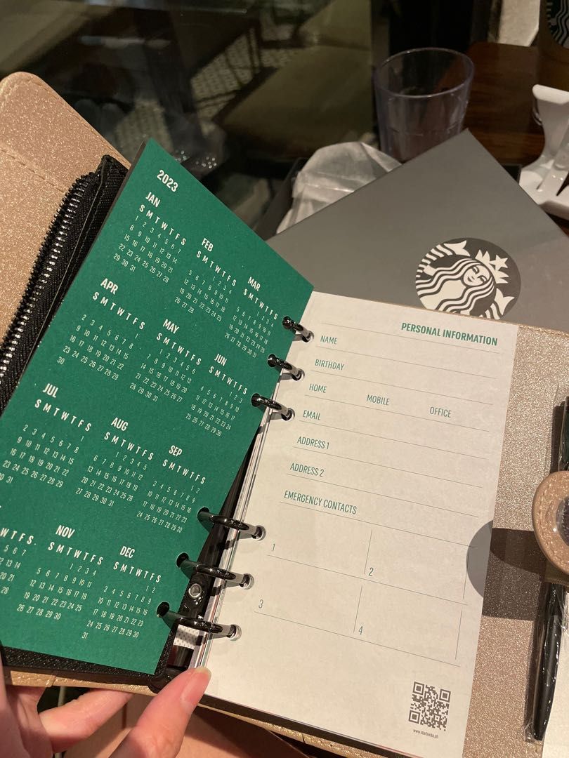 Starbucks 2023 Planner Gold, Hobbies & Toys, Stationary & Craft, Other