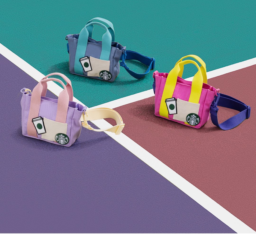 Starbucks ColorBlock Mini Bags, Women's Fashion, Bags & Wallets, Tote