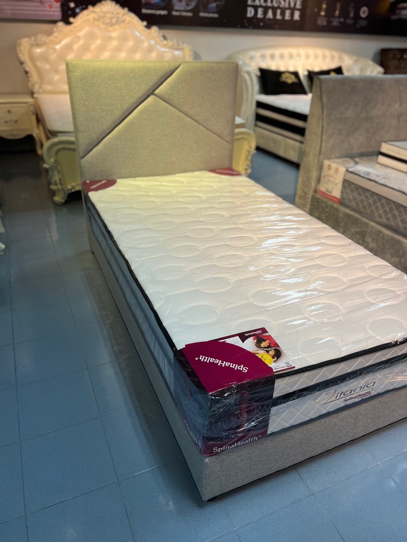 Super single bed c/w mattres, Furniture & Home Living, Furniture, Bed