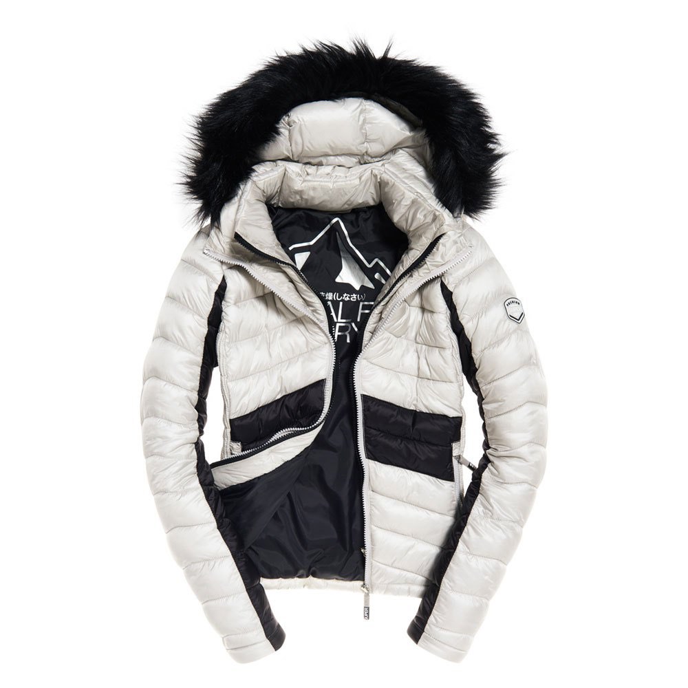 Superdry LUXE Chevron Fuji Winter Jacket Quartz Silver Women s