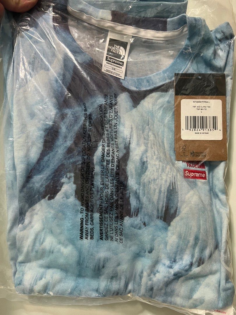 Supreme The North Face Ice Climb Tee L size, 男裝, 上身及套裝, T