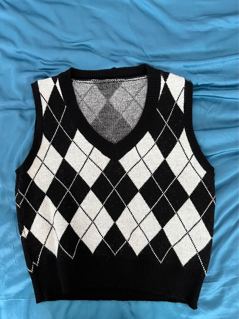 Emo Aesthetic Argyle Vest