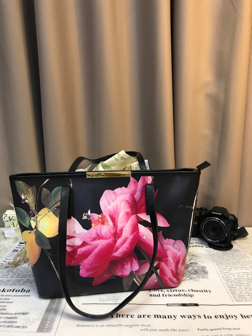 Ted baker bag black with flowers hot sale