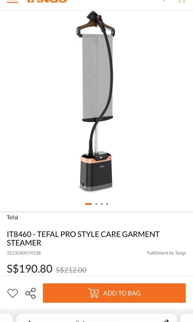 tefal garment steamer it8460