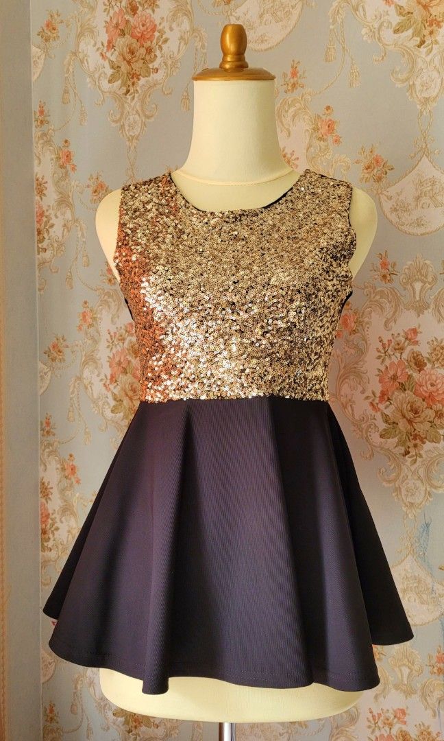 Top bling sequin top christmas dress size XS - Main Image