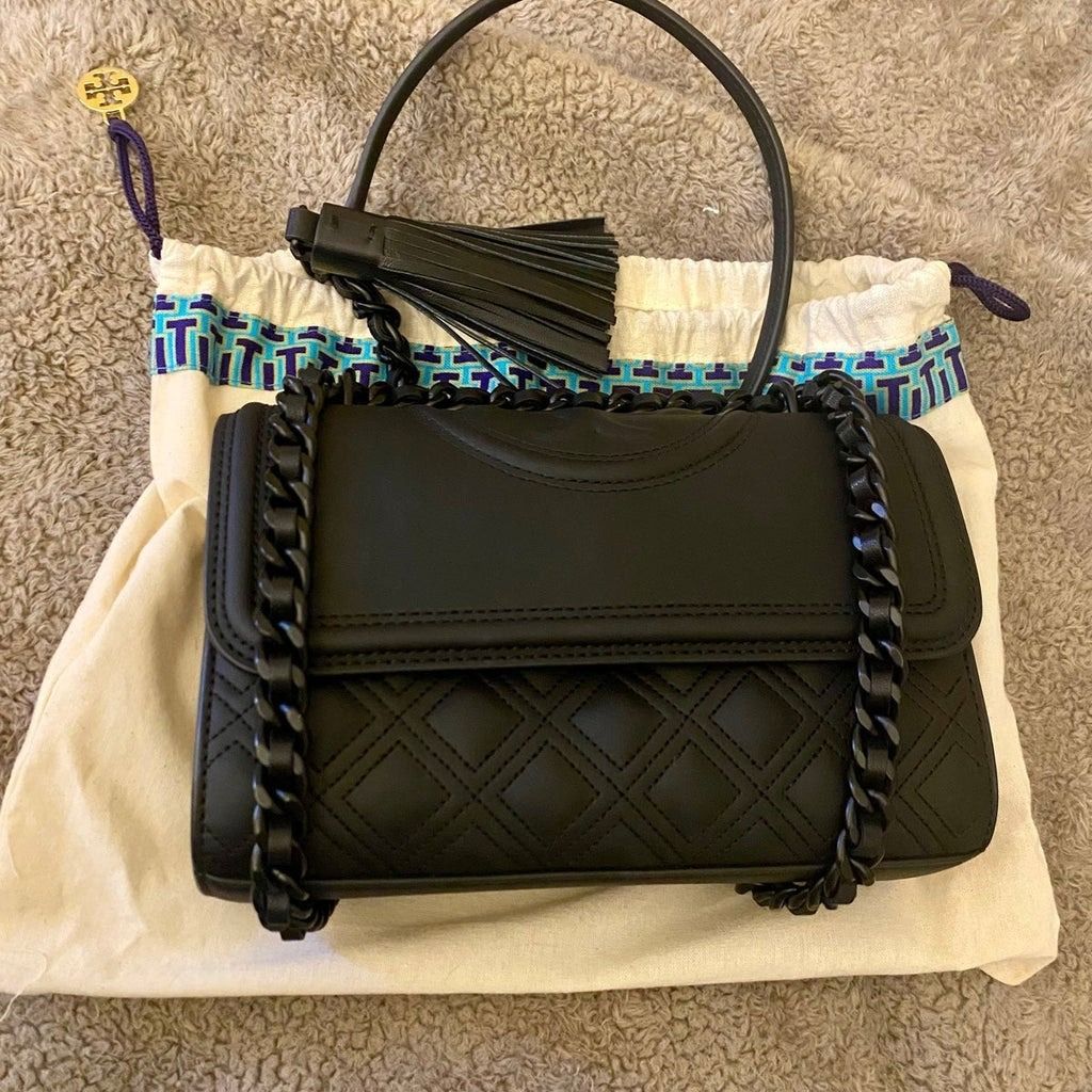 Tory Burch Fleming Matte small Bag in Black Matte, Luxury, Bags & Wallets  on Carousell