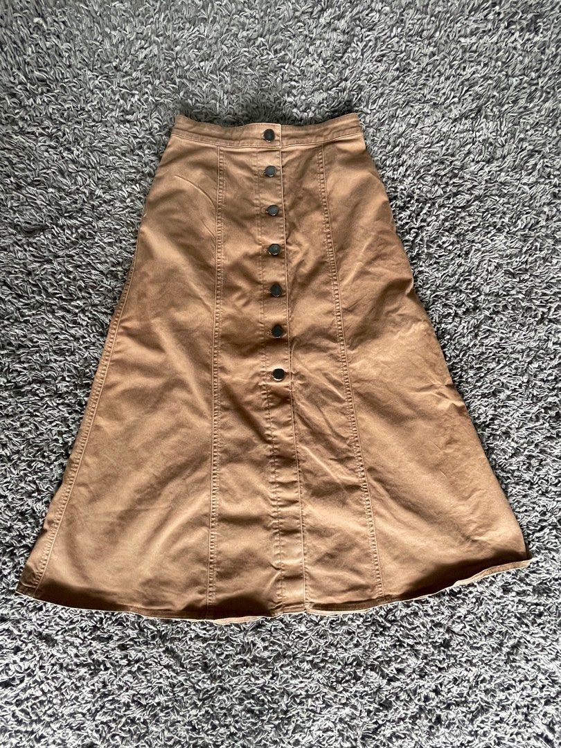 Uniqlo chino 2025 front button skirt